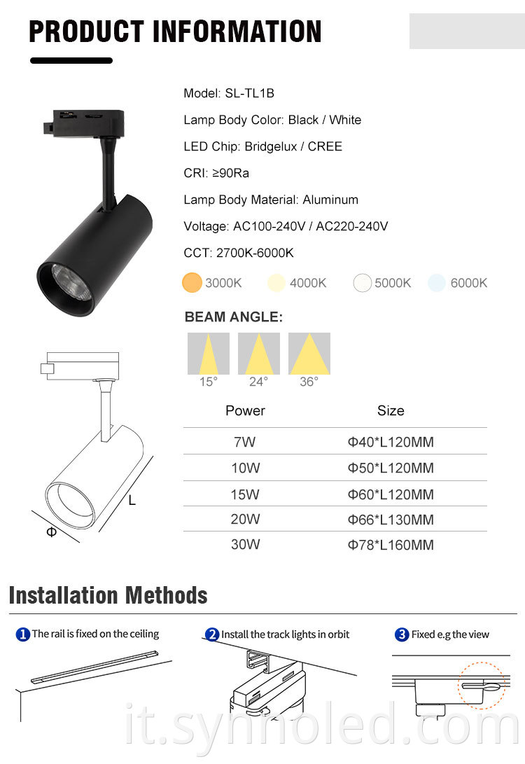 Track Light Details Model Sl Tl1b From Synno Lighting